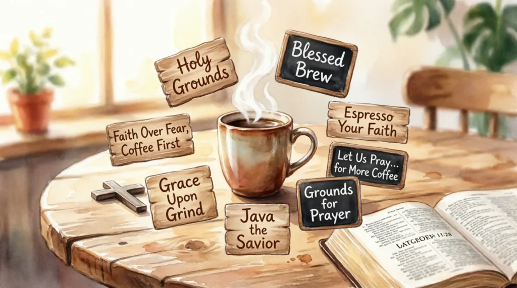 christian coffee puns