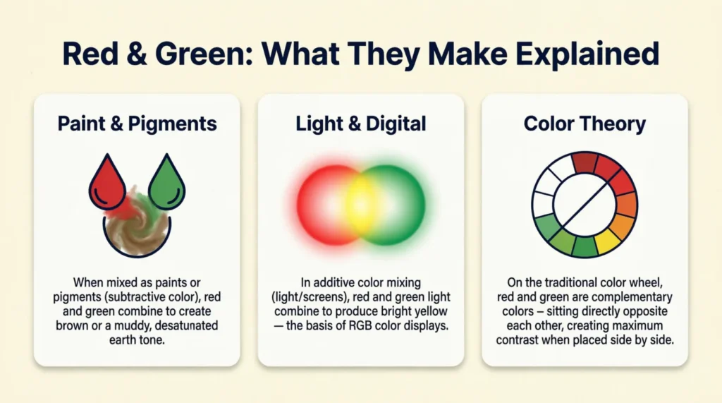 what does red and green make